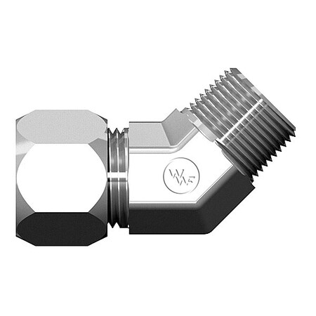 World Wide Fittings Flareless Compression to Male Pipe 45 Degree Elbow 7355X04X04